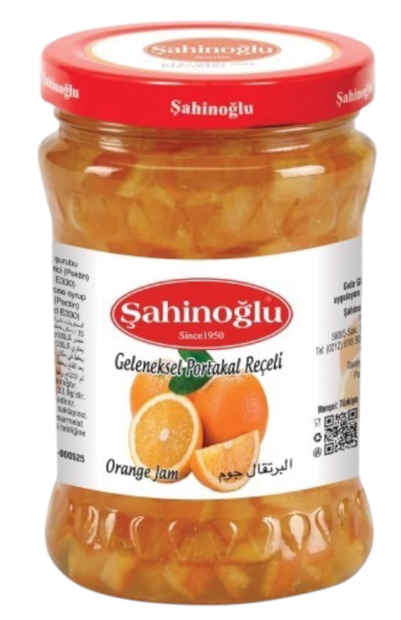 ŞAHİNOĞLU Orange Jam 1500g Glass Jar (Pack of 4)