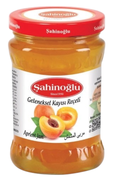 ŞAHİNOĞLU Apricot Jam 1500g Glass Jar (Pack of 4)