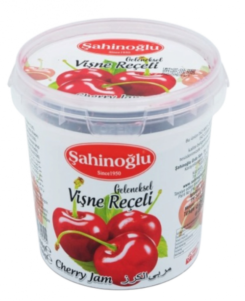 ŞAHİNOĞLU Sour Cherry Jam 500g Plastic Jar (Pack of 6)