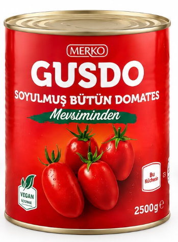 GUSDO 2500 g de tomates pelées (boîte) - paquet de 6