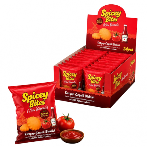 SPICEY BITES 20 G KETCHUP-SEASONED MINI BISCUITS * 24