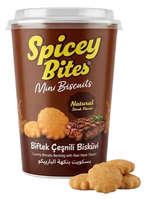 SPICEY BITES 75 G MINI BISCUITS WITH STEAK SEASONING * 24