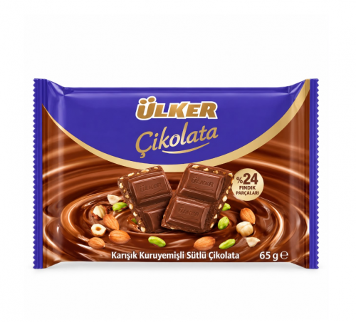 ÜLKER (1451-08) MIXED NUT CHOCOLATE 65 G * 6