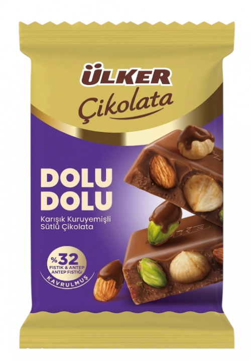 ÜLKER (1409-06) 32% 'Dolu Dolu' (Packed Full) Mixed Nuts 80 g * 9