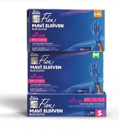 REFLEX FLEX 100 LÜ MAVİ (L/XL) ELDİVEN*20