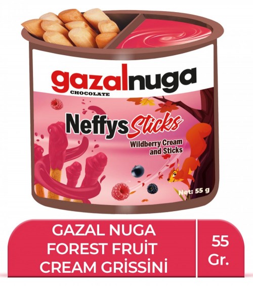 GAZAL NUGA 55GR FOREST FRUİT CREAM GRİSSİNİ*24