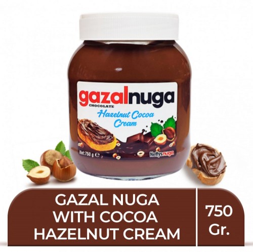 GAZAL NUGA 750 GR WITH COCOA HAZELNUT CREAM GLASS*8