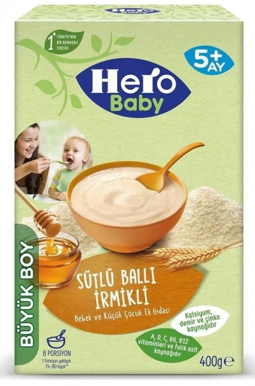 HERO BABY 400 GR (5992-03) WITH MILK AND HONEY semolina*6