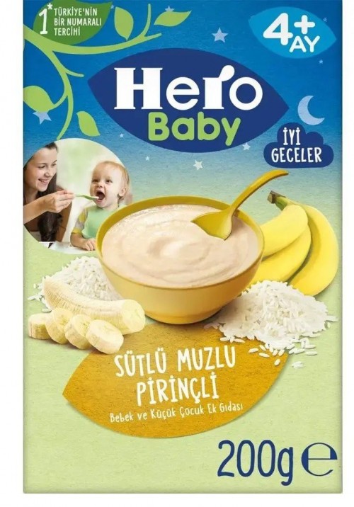 HERO BABY 200 GR (5991-03) BANANA RICE WITH MILK*12