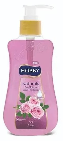 HOBBY 400 ML NATURAL LIQUID SOAP ROSE*24