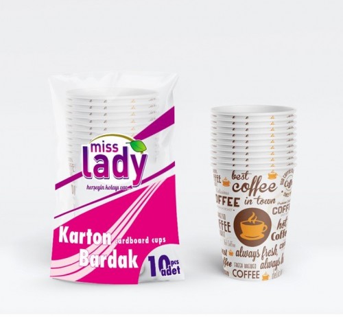MISS LADY 10 PACK CARDBOARD CUPS *100