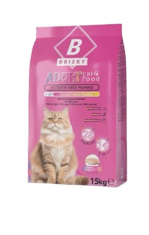 BRISKY 15 KG DRY FOOD CAT ADULT WITH CHICKEN MEAT*1