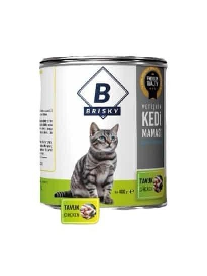 BRISKY 400 GR KONSERVE KEDİ YETİŞKİN TAVUK ETLİ*12