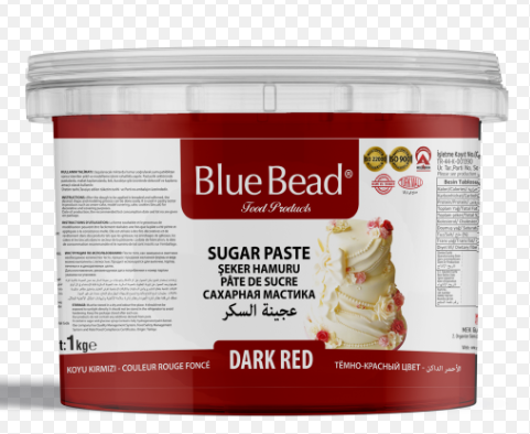 BLUE BEAD 1 KG DARK RED SUGAR DOUGH*12