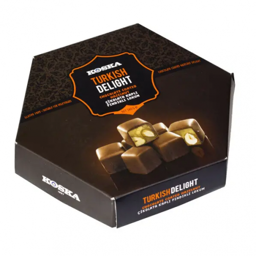 KOSKA TURKISH DELIGHT WITH HAZELNUT AND CHOCOLATE COATED 140 GR*12