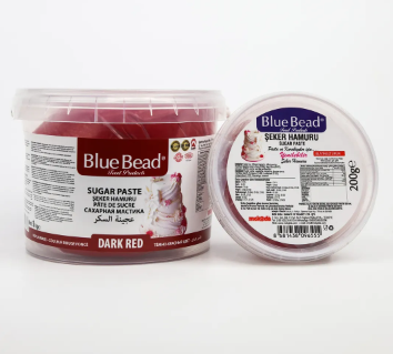 BLUE BEAD 200 GR DARK RED SUGAR DOUGH*48