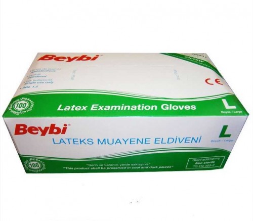 BEYBI MUAYENE GLOVES WITH POWDER (L) * 1