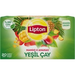 LİPTON BARDAK POŞET MANGO ANANAS YEŞİL ÇAY.20 Lİ*12