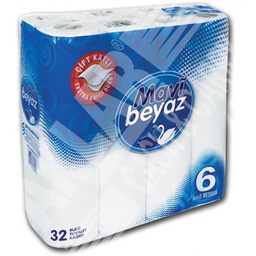 MAVİ BEYAZ PAPIER TOILETTE 32p*3