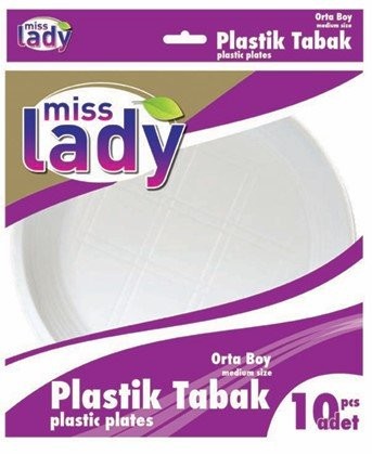 MISS LADY 10-PIECE PLASTIC PLATE MEDIUM SIZE*100