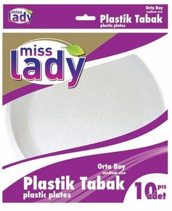 MİSS LADY 10 LU PLASTİK TABAK ORTA BOY*100