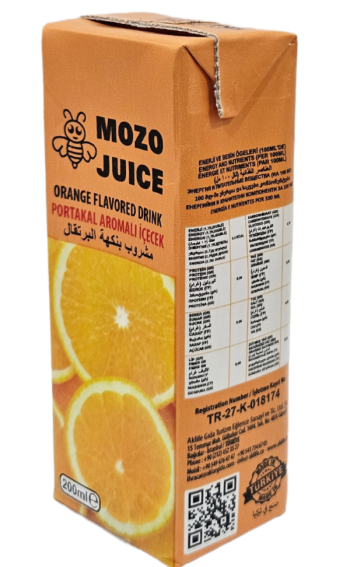 SPİKO/MOZO JUİCE 200 ML MEYVE SUYU PORTAKAL*27