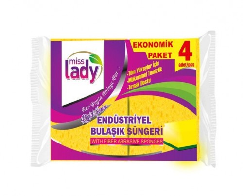 MİSS LADY INDUSTRIAL CLEANING SPONGE 4 PCS * 28