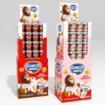 CHICO MIKO 125GR MINI BISCUITS CHOCOLATE STAND*48