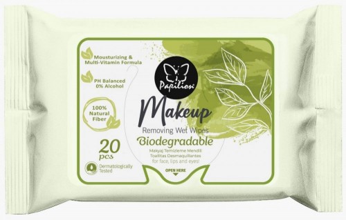 PAPILION MAKE-UP CLEANING WIPES 20 PIECES BIO*96