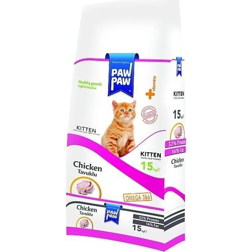 PAW PAW 15 KG YAVRU KEDİ TAVUKLU*1