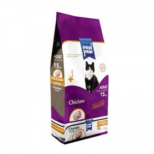 PAW PAW 15 KG NOURRITURE AU POULET POUR CHAT ADULTE*1