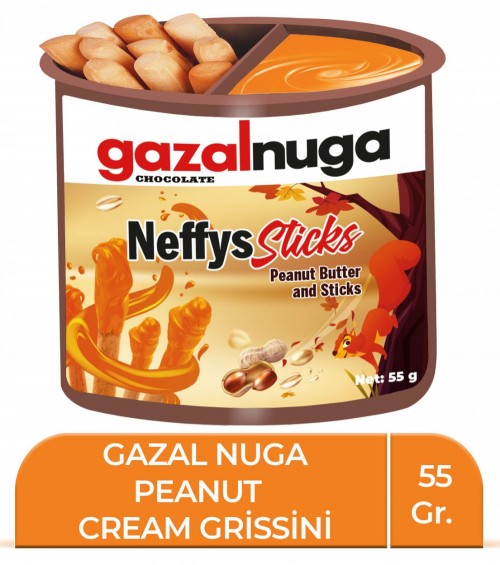 GAZAL NUGA 55GR CRÈME DE CACAHUÈTE GRISSINI*24