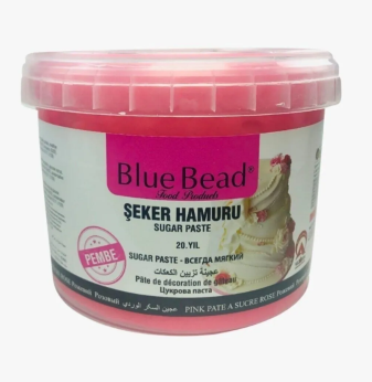 BLUE BEAD 1 KG PEMBE ŞEKER HAMURU*12