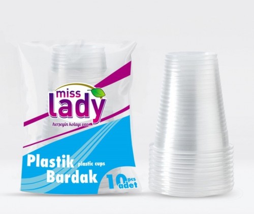 MISS LADY PLASTIC CUP 10 PCS *120