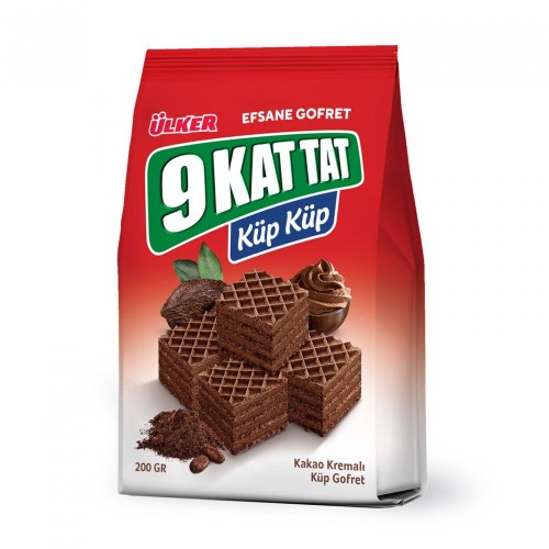 ÜLKER 9 COUCHES TAT CUBE WAFER CACAO 200GR*10