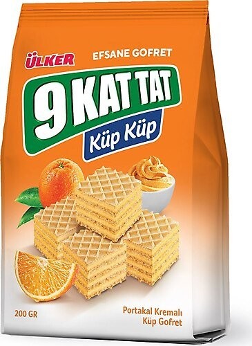 ÜLKER 9 KAT TAT CUBE WAFER ORANGE 200GR*10