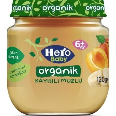 ÜLKER(5982-06) HERO BABY120GR KAVANOZ ORGANIK.KAYSI.MUZ.*6