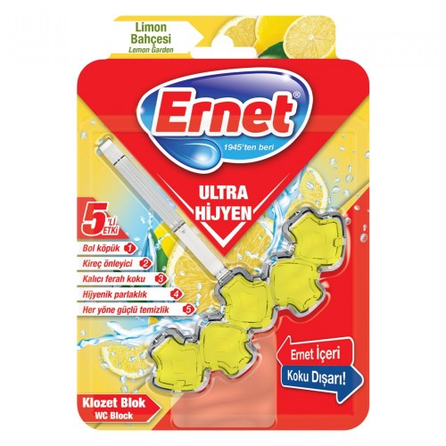 ERNET TOILET BLOCK ULTRA HYGIENE LEMON 50GR*24