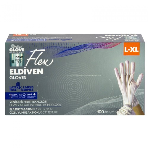 GANTS FLEX CREAM TAILLE L-XL 100 PIÈCES*20