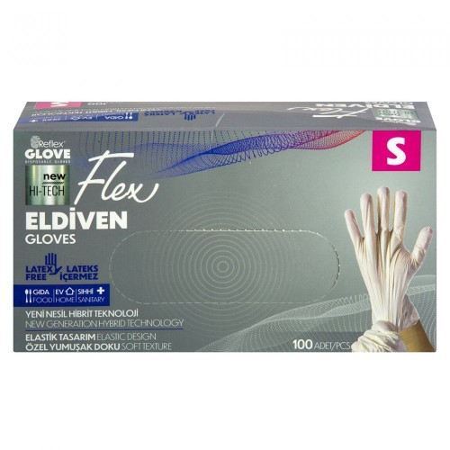 GANTS FLEX CRÈME TAILLE S 100 PCS*20