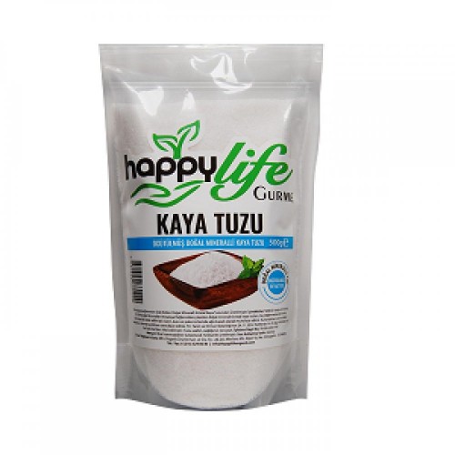 HAPPYLİFE 500 GR KAYA TUZU (BEYAZ)*12