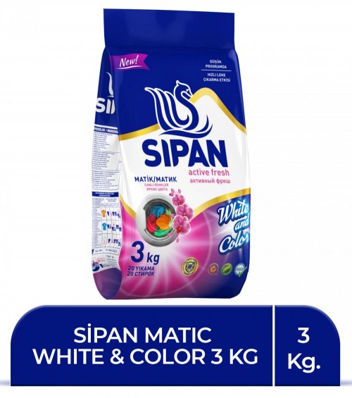 SİPAN MATIC BLANC ET COULEUR 3 KG * 6