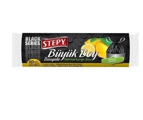 STEPY ÇÖP TORBASI BLACK BÜZGÜLÜ BÜYÜK LİMON*25