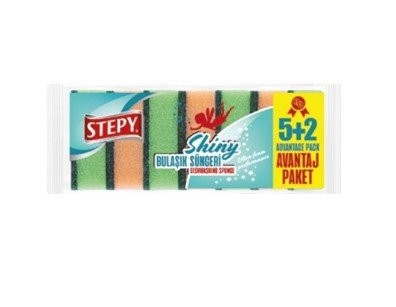 STEPY DISHWASHING SPONGE SHİNY 5+2 PCS *24