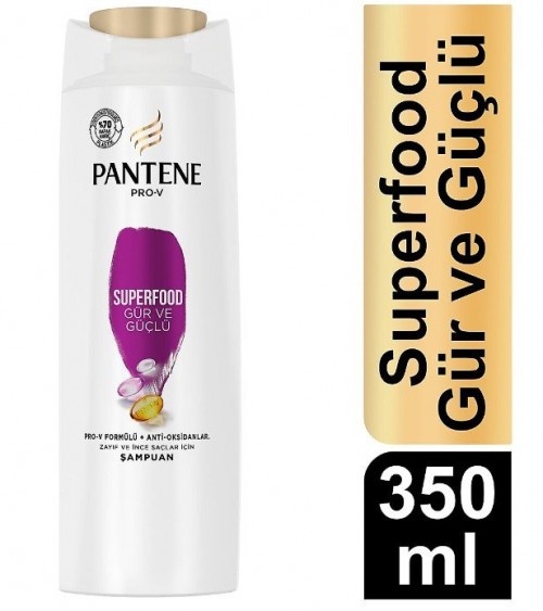 PANTENE ŞAMPUAN 350ML SUPERFOOD GÜR VE GÜÇLÜ*6