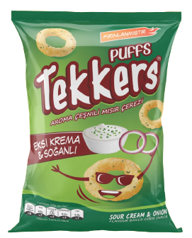 TEKKERS PUFFS SOUR CREAM CHIPS WITH ONION 20 GR*60