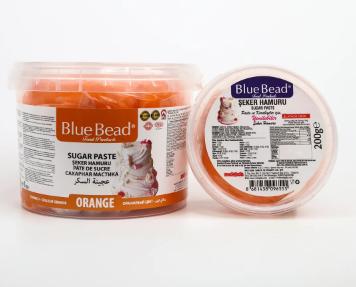 BLUE BEAD 200 GR ORANGE SUGAR DOUGH*48