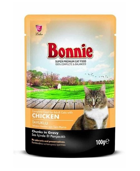 BONNIE ADULT CAT WITH CHICKEN MEAT 85GR*22