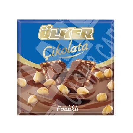 ÜLKER CHOCOLATE WITH HAZELNUT-SQUARE 65 GR.*6