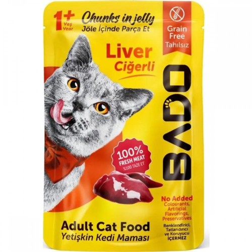 BADO 85 GR YETİŞKİN KEDİ YAŞ MAMA CİĞERLİ*24